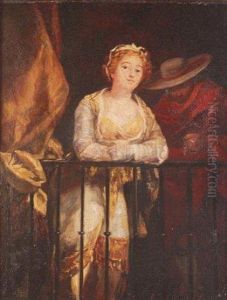 Majas En El Balcon by Eugenio Lucas Velasquez