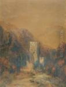 Ruinas Del Castillo. by Eugenio Lucas Velasquez