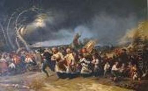 Chaparron Durante La Procesion by Eugenio Lucas Velasquez
