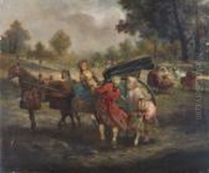 Escena Galante En Una Feria Campestre