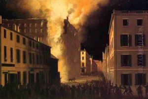 Conflagration of the Exchange Coffee House, Boston by John Ritto Penniman