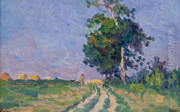Gardien Et Son Troupeau Sur Le Chemin Aux Environs De Moulineaux - view 1