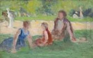 Personnages Dans L'herbe by Maximilien Luce
