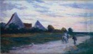 Rencontre Sur Le Chemin Au Soleil Couchant by Maximilien Luce