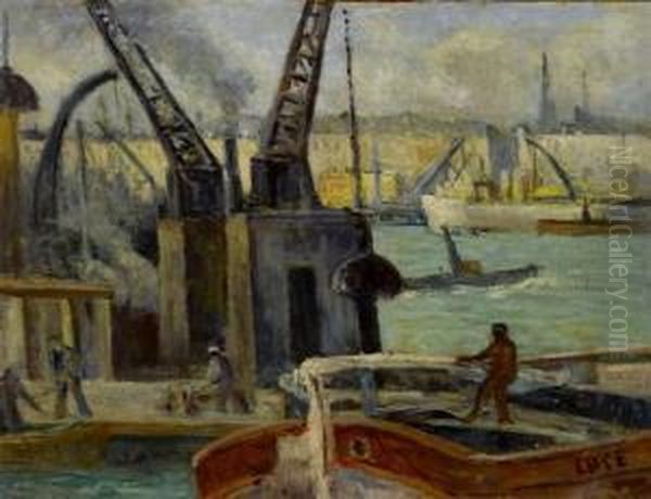 Scene De Port A Rouen. Les Remorqueurs - view 1