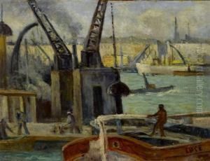 Scene De Port A Rouen. Les Remorqueurs by Maximilien Luce