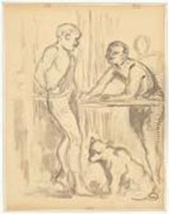 Lutteurs Et Chien