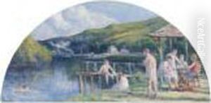 La Buvette Au Bord De La Seine by Maximilien Luce