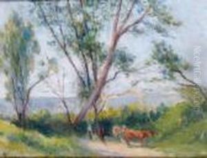 Le Petit Troupeau Au Bord Du Chemin A Bessy-sur-cure by Maximilien Luce