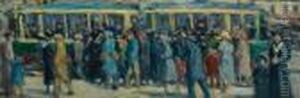 Deux Trolleybus Avec Personnages Deux Trolleybus Avec Personnages