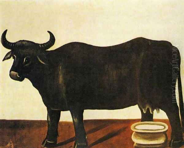 Black Buffulo on a White Background - view 1