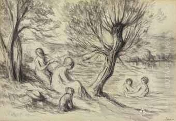 Baigneuses Au Bord De La Riviere - view 1