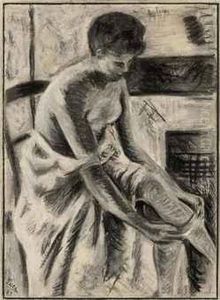 Jeune Femme Mettant Ses Bas by Maximilien Luce