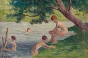 Baignade A Mericourt by Maximilien Luce