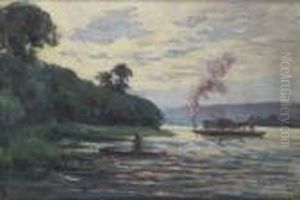 Le Bac, Guernes by Maximilien Luce