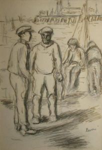 Discussion De Marins Sur Le Quai by Maximilien Luce