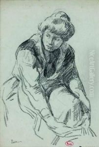Portrait D'ambroisine Luce, Femme De L'artiste by Maximilien Luce