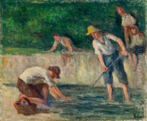 Bords De Seine A Mericourt by Maximilien Luce