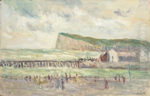 Falaise De Mer Pres Du Treport by Maximilien Luce