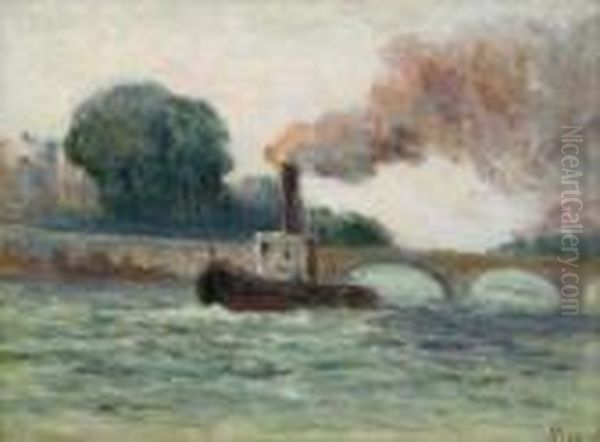 Paris, Remorqueur Sur La Seine - view 1