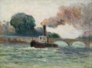 Paris, Remorqueur Sur La Seine by Maximilien Luce