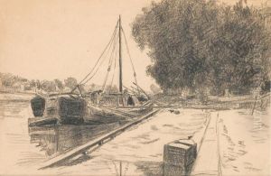Peniche En Bord De Seine by Maximilien Luce