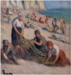 Femme Ravaudant Un Filet by Maximilien Luce