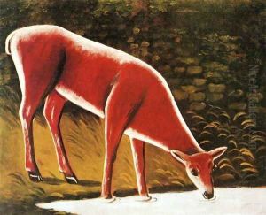 Roe Deer by a Creek by Niko Pirosmanashvili