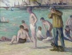 La Baignade A Rolleboise by Maximilien Luce