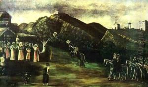 Wedding in the Old Time Georgia 1916 by Niko Pirosmanashvili