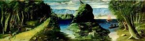 Hunting Scene with a View of the Black Sea 1912 by Niko Pirosmanashvili