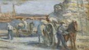 Debardeurs Sur Les Quais De Seine by Maximilien Luce