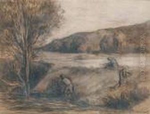 Travaux Des Champs Au Bord Del'eau by Maximilien Luce