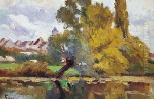 Village Au Bord De La Riviere by Maximilien Luce