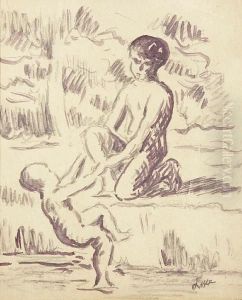 Etude D'enfant Assis