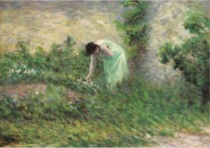 Gisors, Femme Cueillant Des Fleurs