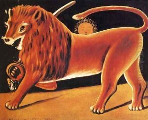 Lion and Sun by Niko Pirosmanashvili