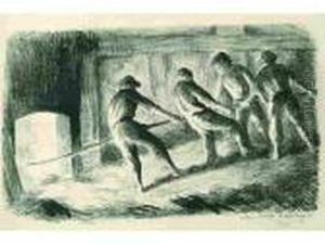 Un Four A Briques - Le Rabotage. by Maximilien Luce