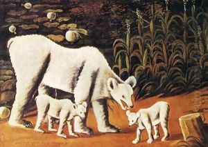 Mother Bear with Her Cubs 1917 by Niko Pirosmanashvili
