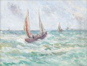 Voiliers Dans Les Vagues by Maximilien Luce