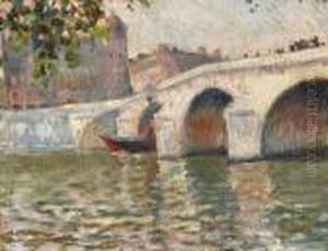 Partie An Der Seine In Paris. by Maximilien Luce