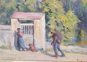 Landscape And Figures by Maximilien Luce