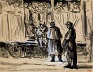 Signe En Bas A Gauche
 Porte Le Cachet De L'atelier En Bas A Droite