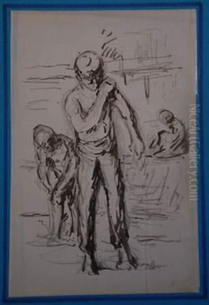 Baigneurs
Dessin A L'encre De Chine Et Crayon Noir, Signe En Bas Vers La Droite. - view 1