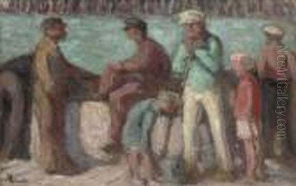 Le Treport, Matelots Sur Le Quai - view 1