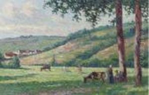 Paysage Avec Bergeres Et Vachers by Maximilien Luce