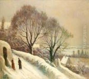 La Route De L'eglise Sous La Neige, Rolleboise
