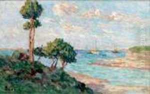 La Baie De Kermouster, Cote Du Nord by Maximilien Luce