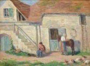 Cour De Ferme A Rollebo by Maximilien Luce