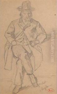 Homme Assis Au Chapeau